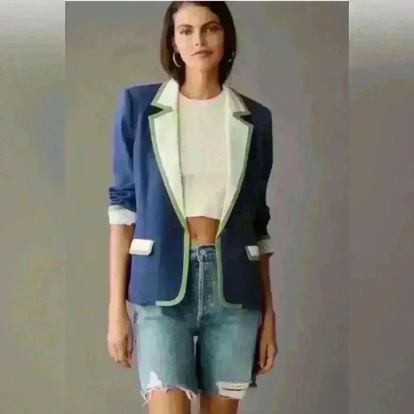 NWT Anthropologie Maeve Colorblock Blazer size XS Petite - Picture 1 of 6